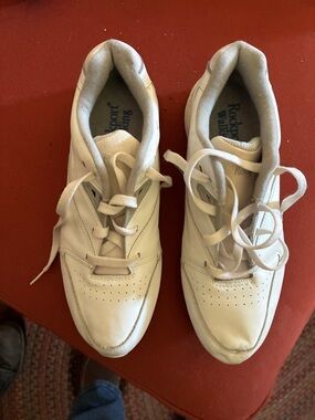 Rockport White Leather Lace-Up Sneakers